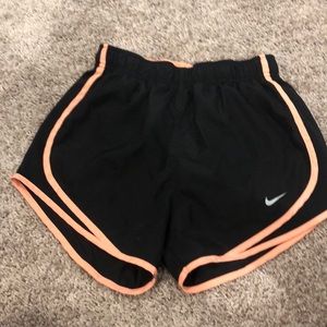 Black Nike Dri-Fit Shorts with peach detail